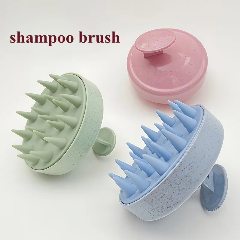 

Wheat Straw Silicone Scalp Massager Shampoo Brush Bath Shower Brush Salon Hairdressing Tool Scalp Massage Comb Hair Washing Comb