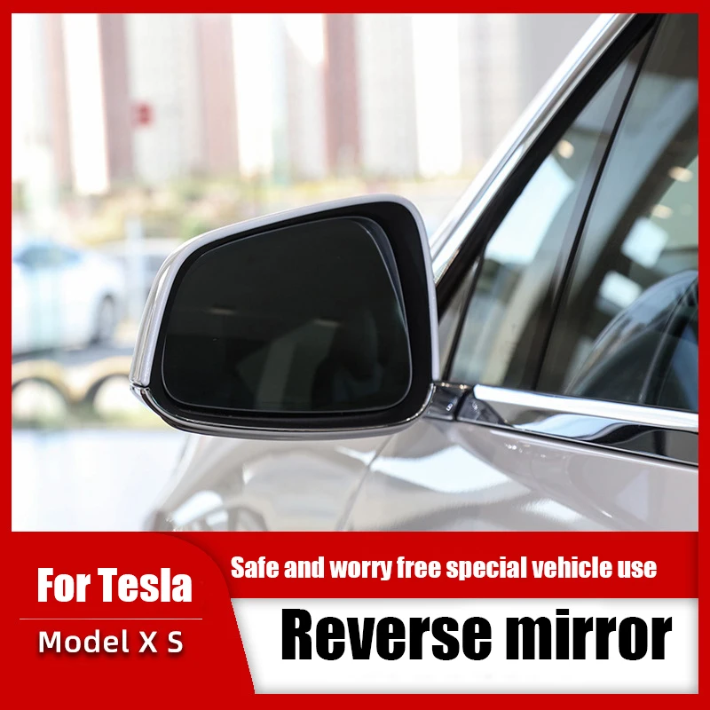 1Pair 800R Wide-Angle Large Vision Rearview Mirror Heating Replacemen Anti Dazzle Reversing For Tesla Model  X S Accessories