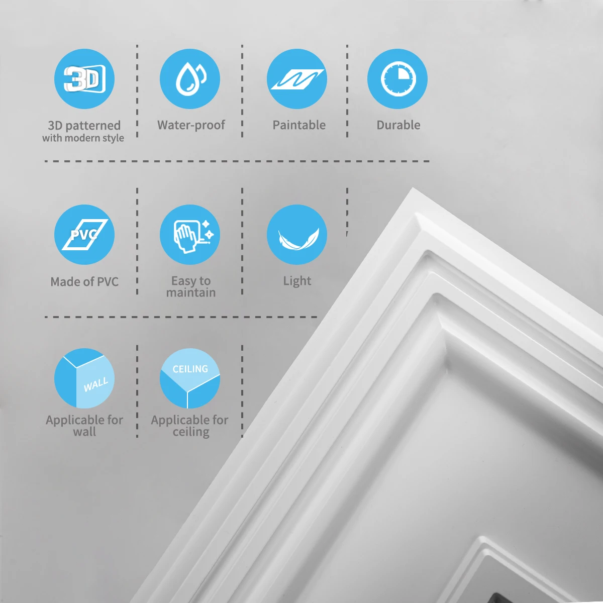 Imagem -05 - Telhas do Teto Art3d Painéis de Parede Brancos Papéis de Parede Não Auto-adesivos 24x48 cm 12 Pacotes