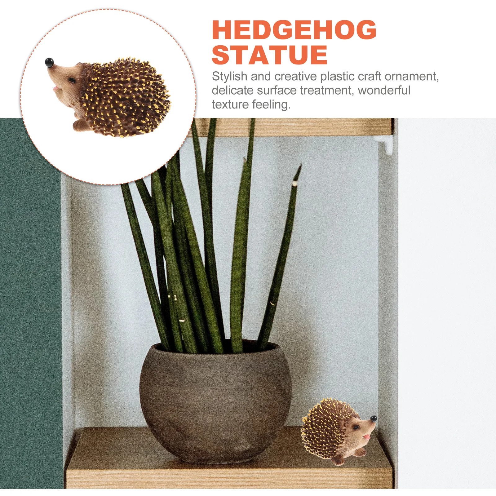 

Miniature Plastic Hedgehog Garden Sculpture Durable Creative Ornament Compact Size Micro Landscape Hedgehog Shape Decor