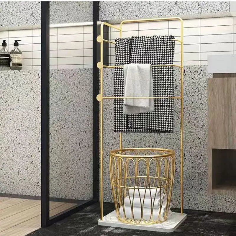 

Bath towel rack High-end bathroom Floor-to-ceiling wrought iron simple modern bathroom towel Toilet