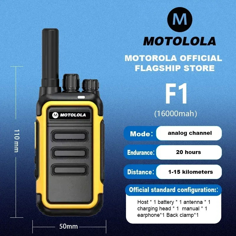 MOTOLOLA-Walkie Talkie portátil, rádio bidirecional, conjunto de transceptores UHF, longo alcance, COD, F1, 2 unidades