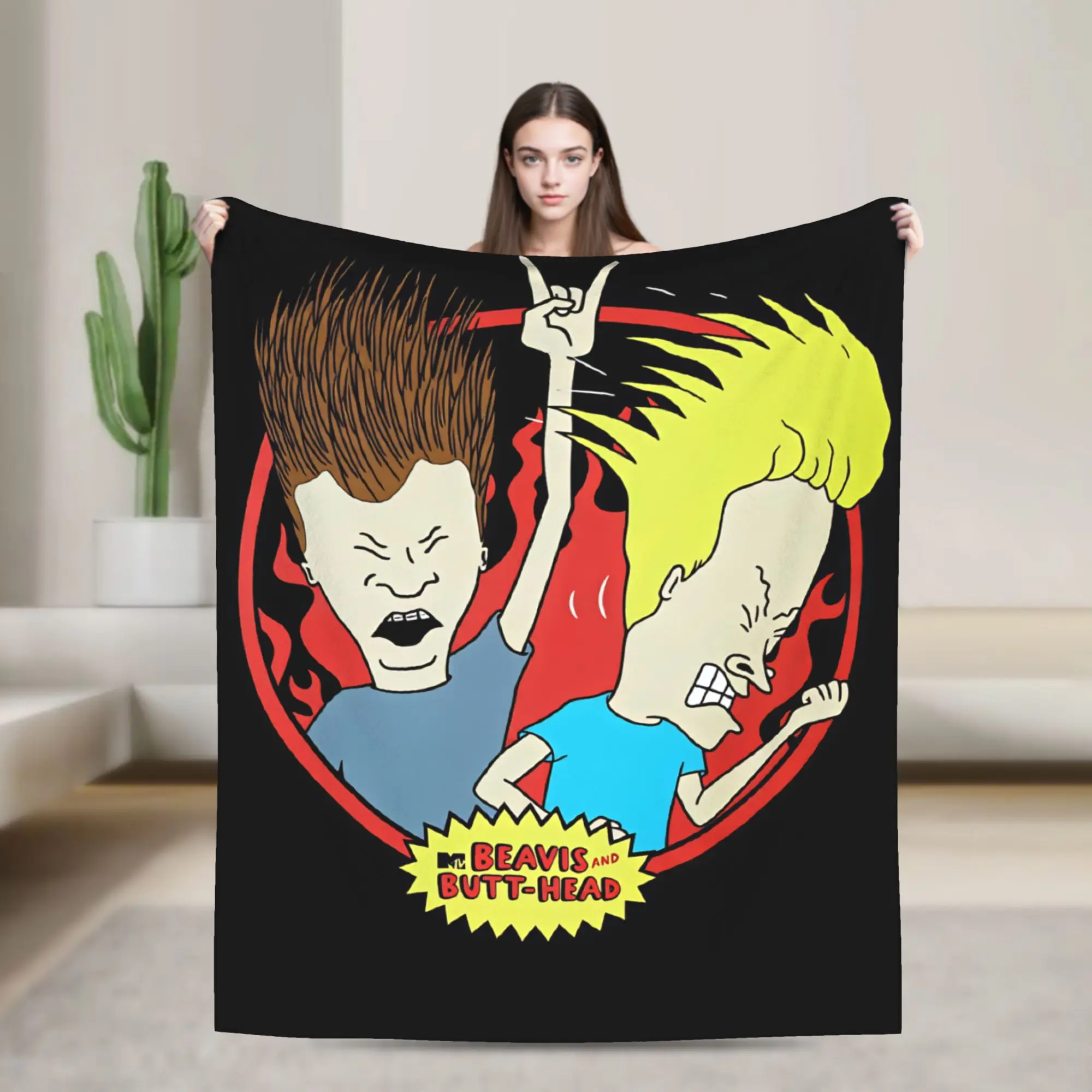 Beavis and Butt Head  Flannel Blankets  Warm Soft Throw Blanket for Outdoor Camping Fluffy Bedspread Sofa Bed Cover