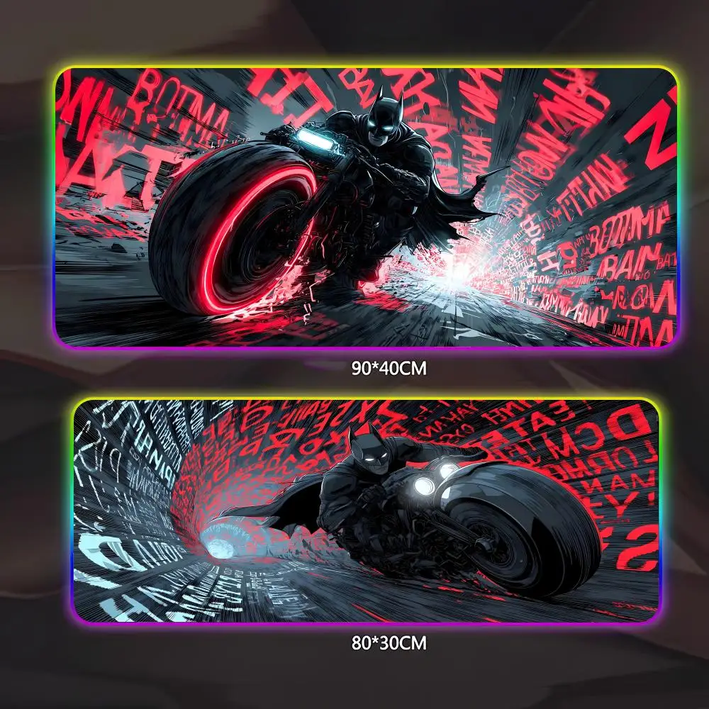 

HD Anime Hot B-Batman Mouse Pad Gamer Luminescence Led Mouse Pad Gaming Table Rgb Deskmat Keyboard Pc Mousepad