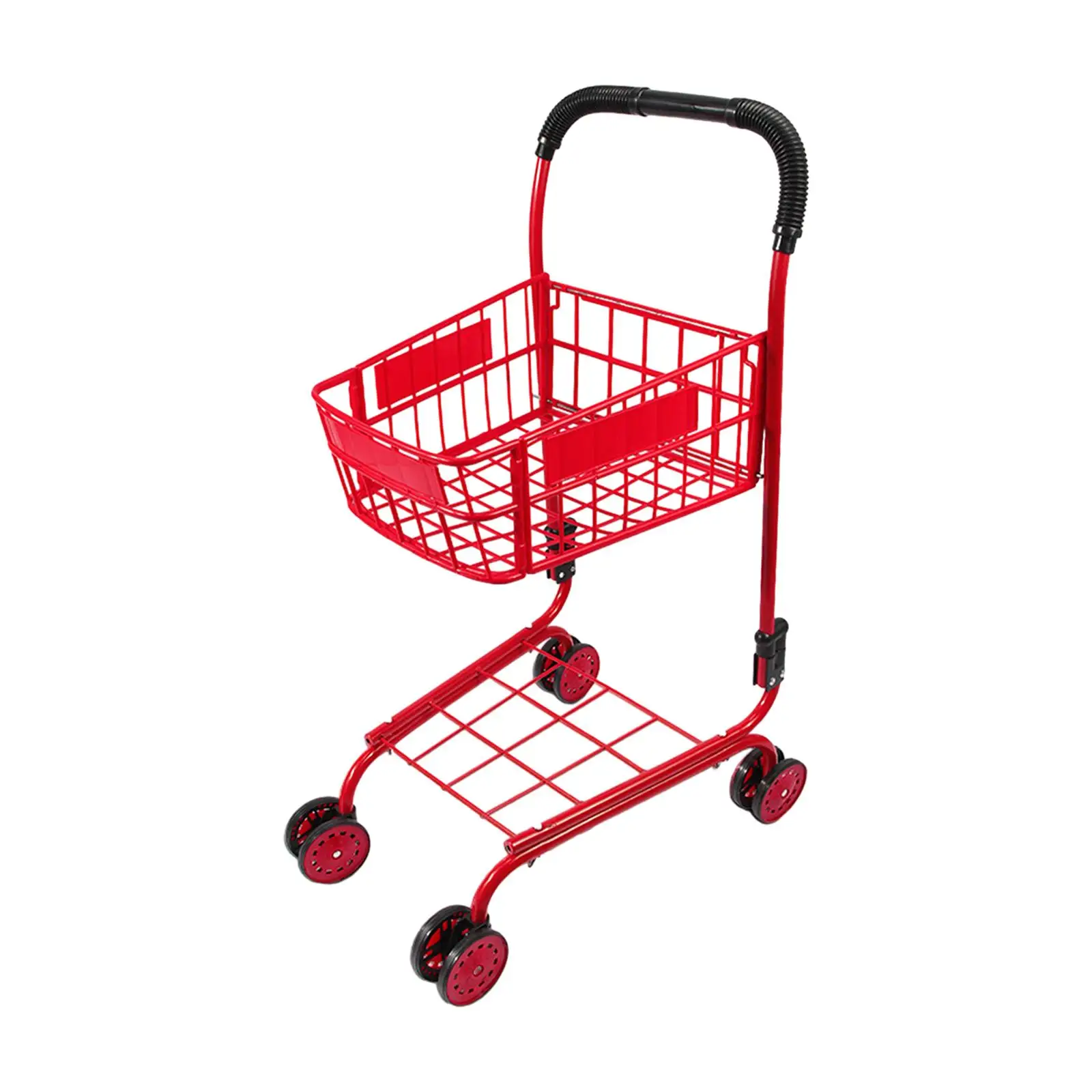 Miniature Supermarket Handcart Photography Prop Fun Role Play Toy Doll Collection Shopping Cart for Children Kids Boys Girls