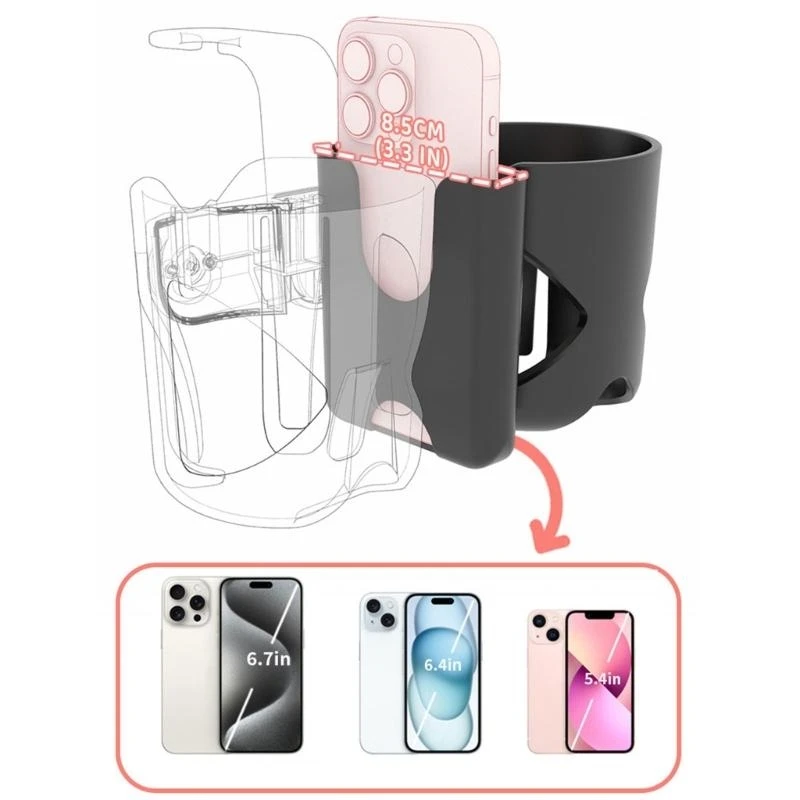 J15U Upgraded Mobile Essential Organizers Triple Function Cup Holder for Auto
