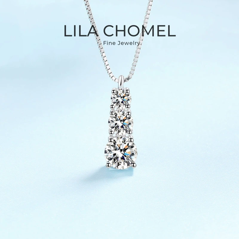 

WOMEN Valentine's Day PT950 Platinum Wedding Necklaces 1.8CT Moissanite Diamond Pendant Girl Birthday Daughter Christmas Gift