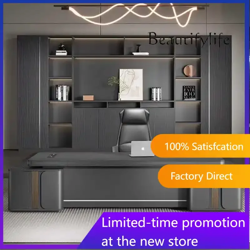 LT- y I Boss Office Desk And Chair Combination Light Luxury High Sense Simple Modern Furniture Large Class Desk President Table