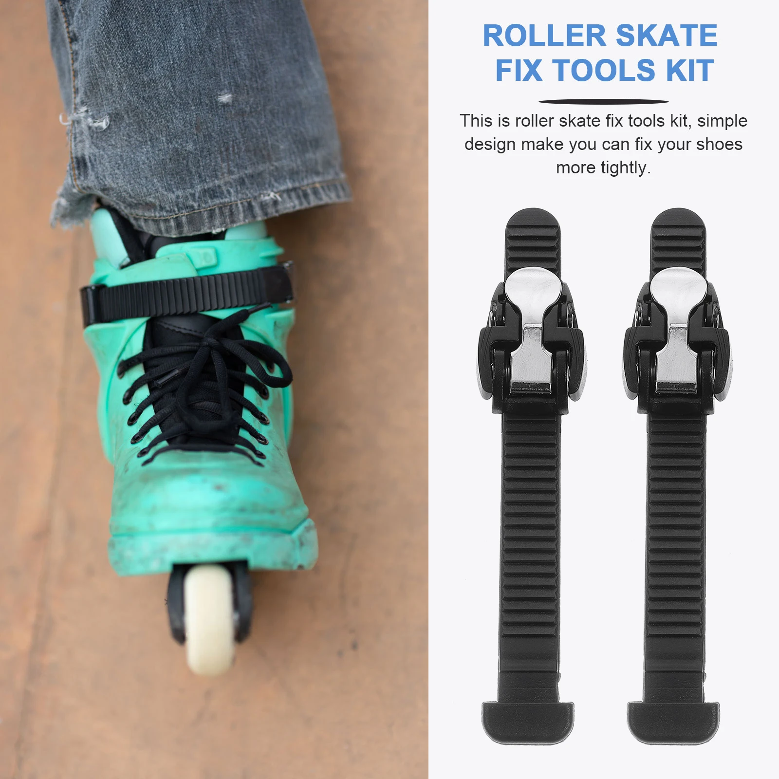 

2pcs Roller Skate Buckle Straps Adjustable Replacement Strap For Skating Shoes Fixing Buckle Durable Plastic Strap Replaceable