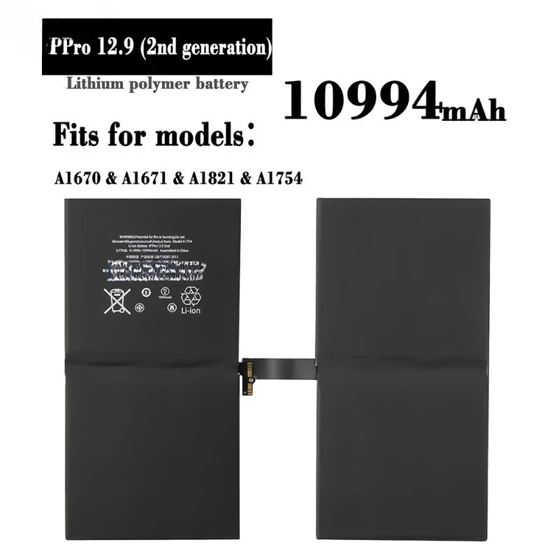 New Tablet Battery 10994Mah For Ap ple Ip ad Pro 12.9 2Nd 2017 A1670 A1671 A1821 Pro12.9 Long-Lasting Reliable Power Supply