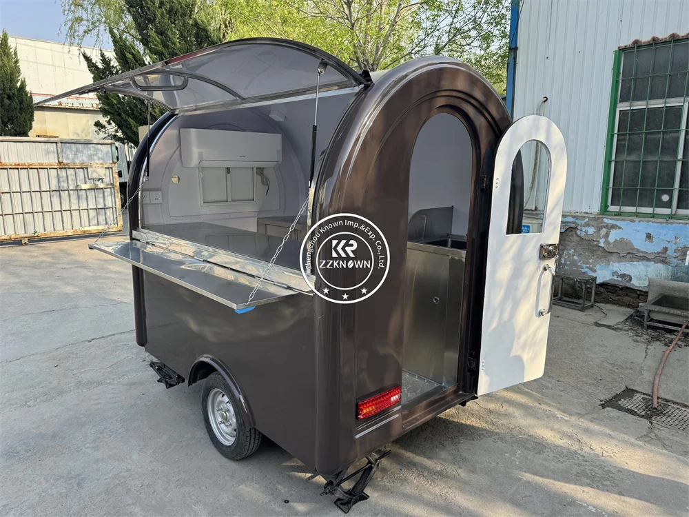 Rimorchio per caffè da strada Cucina mobile Concessione Carrello per alimenti Snack Pizza Gelato Chiosco Carrello per alimenti con attrezzature per la ristorazione
