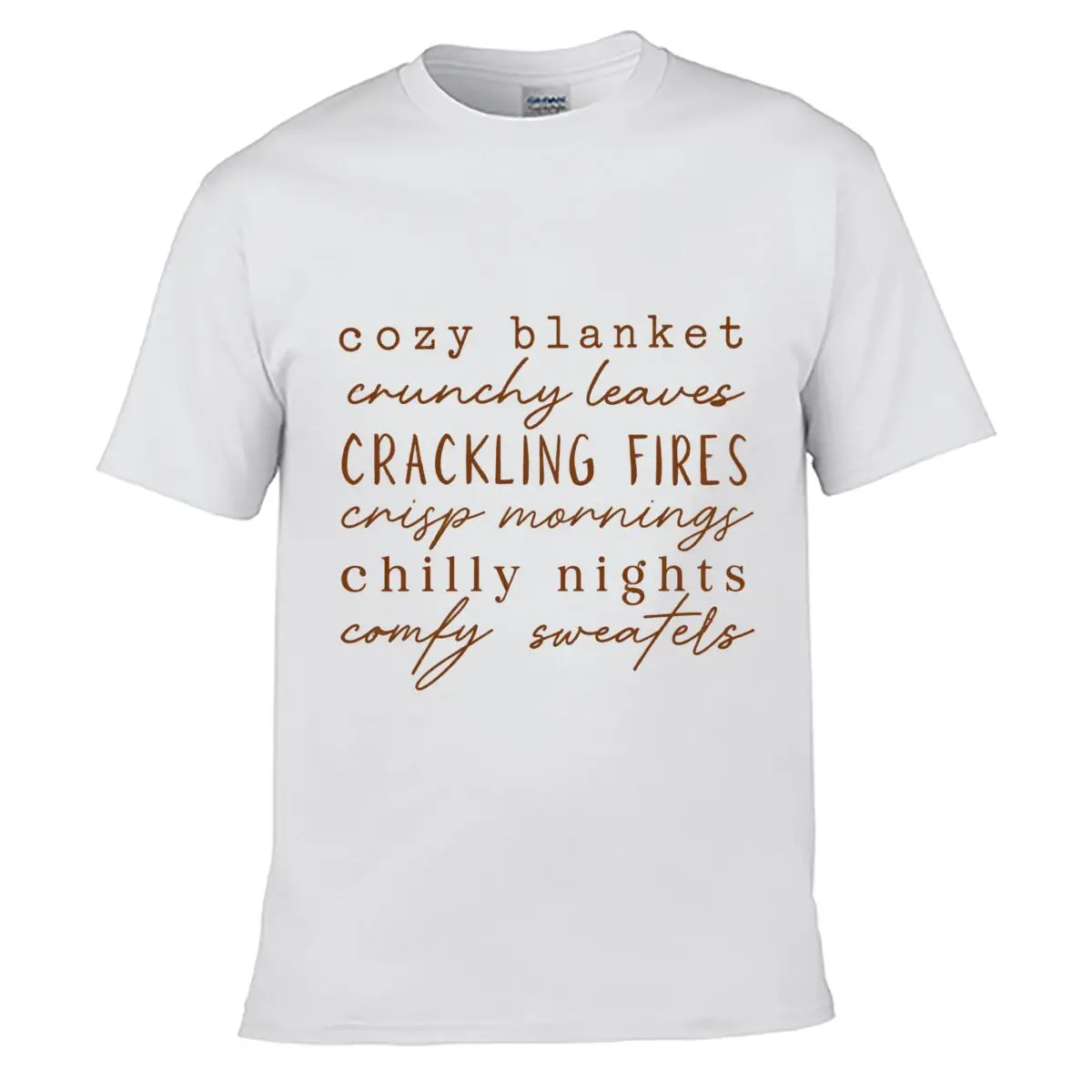 Cozy Blanket Crunchy Leaves Crackling Fires Crisp Mornings Chilly Nights Comfy Sweaters Summer short-sleeved Loose Top