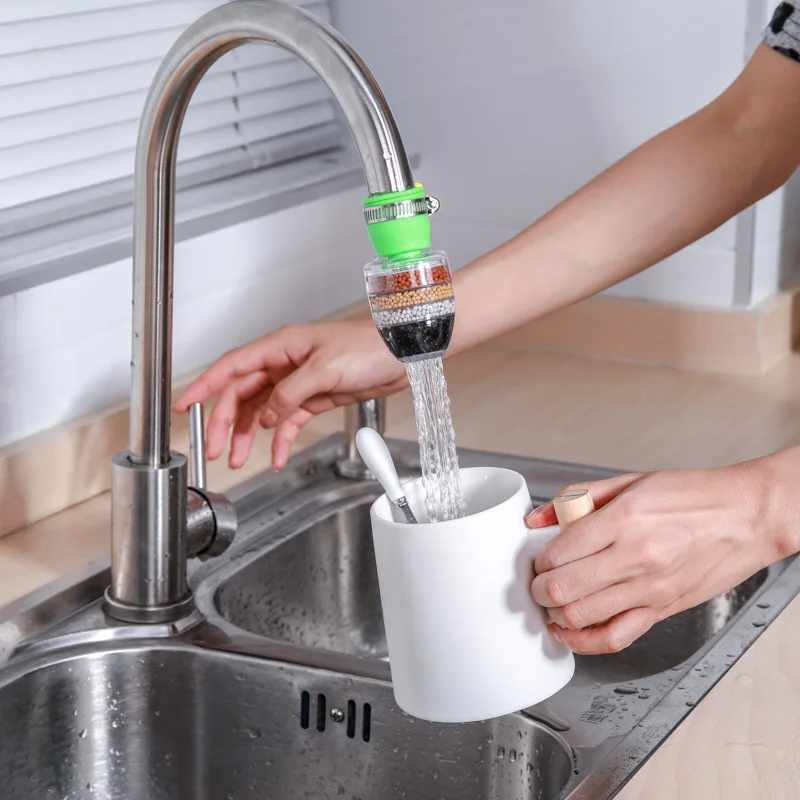 5-Schichten-Wasserfilter für den Wasserhahn, wassersparender Küchenarmatur-Bubbler mit Aktivkohlefiltration, Duschkopf-Düsenreinigungsfilter