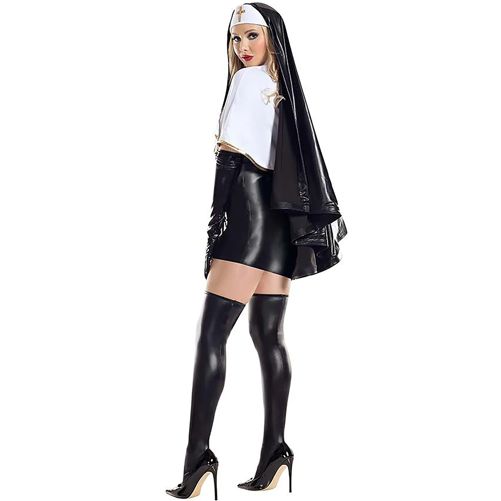 Halloween European and American Christian Nun Sister Costume Cosplay Drama Stage Performance Nurse Nun Fancy Party Dress