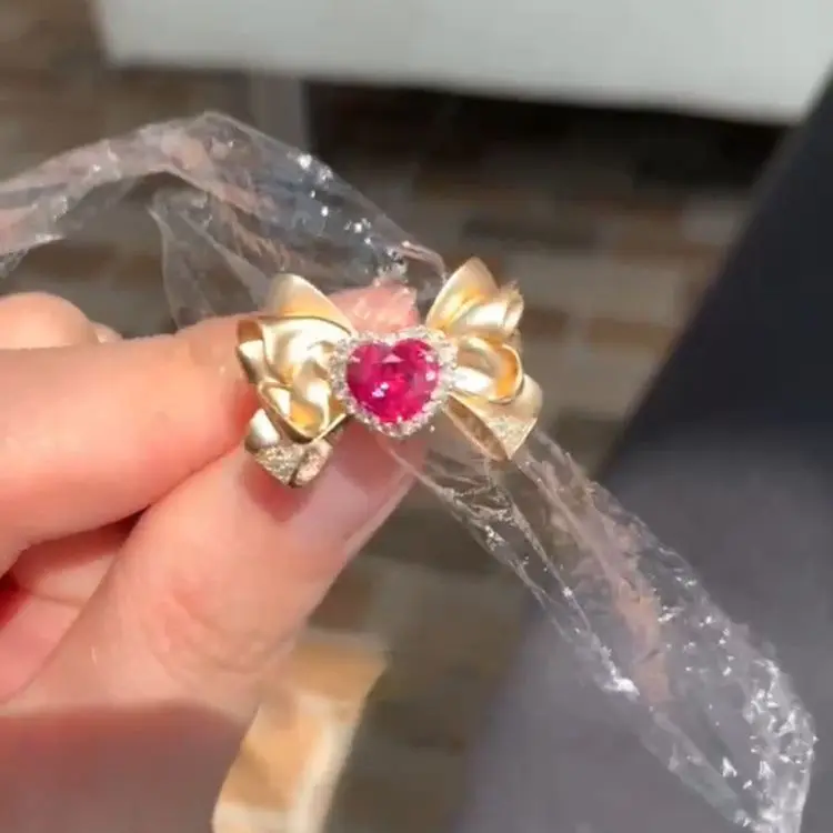 

Ele Knot Ring Luxury Faionable Versatile Heart aped Ring Sli Accory for Women Fre out New Sle