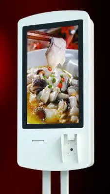 WIFI Network 27 Inch LCD Interactive All-in-one Ordering Payment Machine Touchscreen Kiosk With POS And Printer Win11 X86 OS