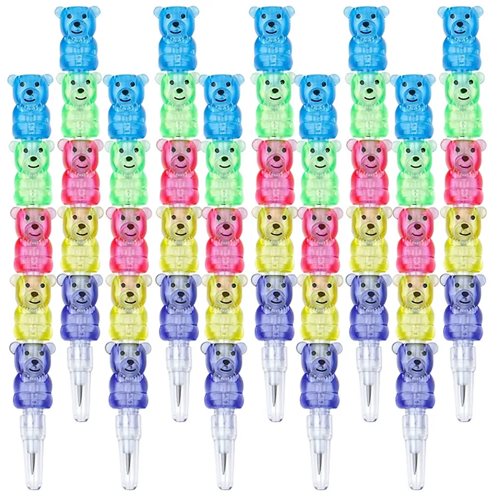 

10Pcs Lovely Bear Shaped Stackable Pencils for Smooth Writing Pencils No Sharpener Needed Stationery School