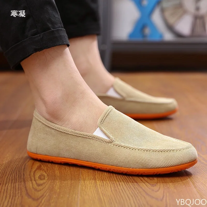 Man Big Size Loafers Schoenen Flats Slippers Stof Slip-On Mannen Rijden Schoenen Mode Zomer Stijl Zachte Mannelijke mocassins