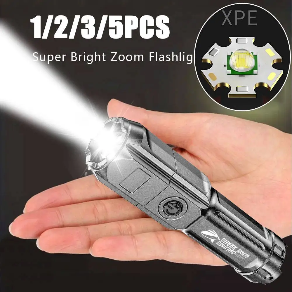Flashlight Strong Light Rechargeable Household Durable Strong Light Field Waterproof Long-range Zoom Small Portable Flashlight
