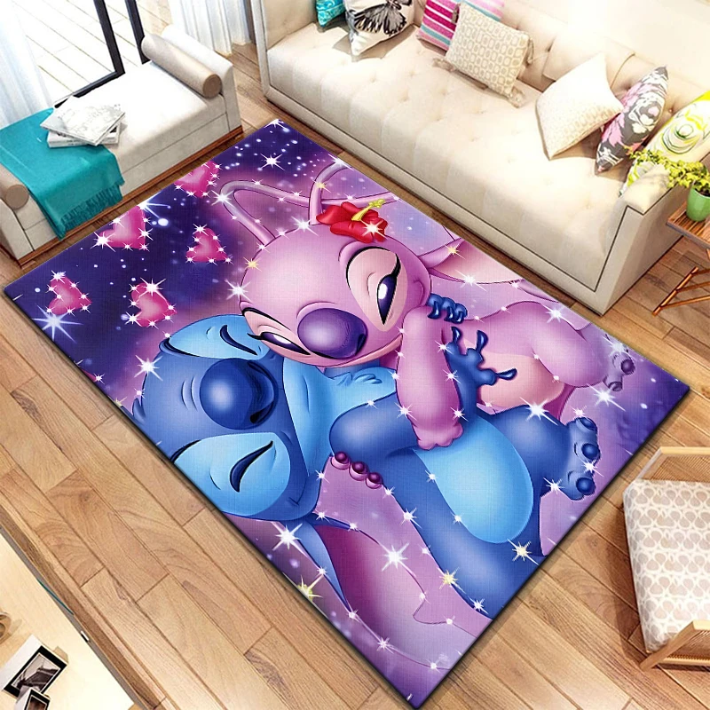 Tapis de sol imprimé 3D Star Stitch Anime, tapis de dessin animé, grande surface, doux, maison, salon, chambre d'enfant, mode