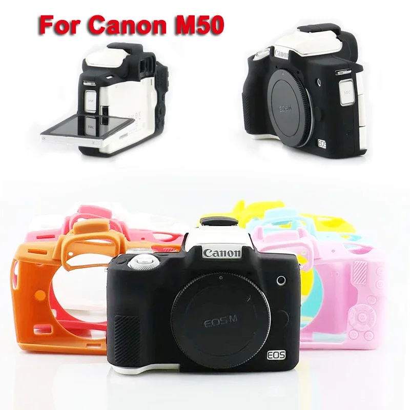 Sarung pelindung tas kamera DSLR, pelindung silikon lembut untuk Canon EOS M50