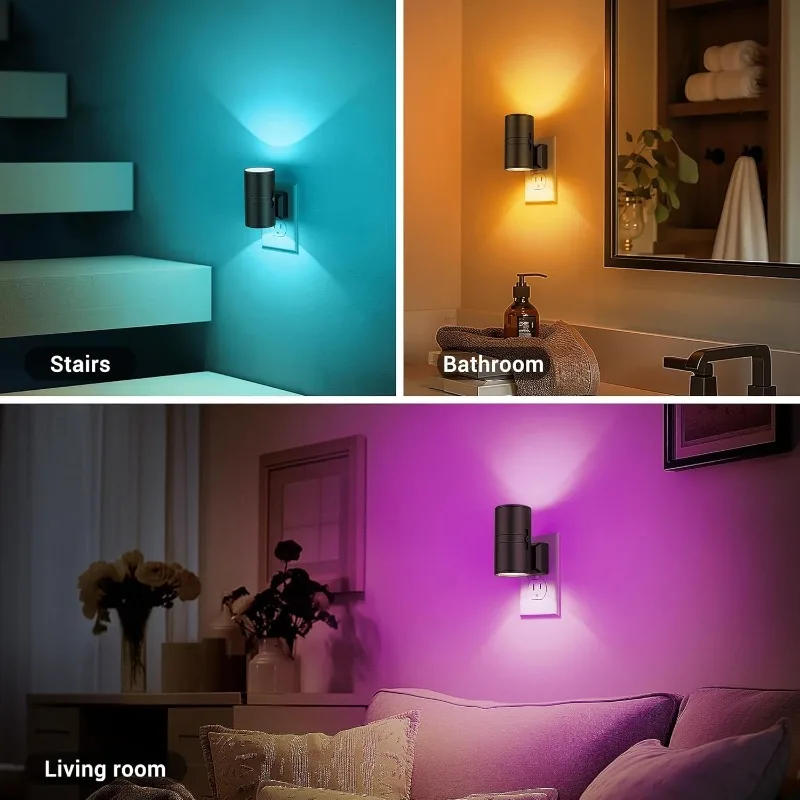 Dimmable LED Night Light Plug Into Wall Night Lamp with Light Sensor Auto On/Off From Dusk To Dawn for Bedroom Hallway Bathroom