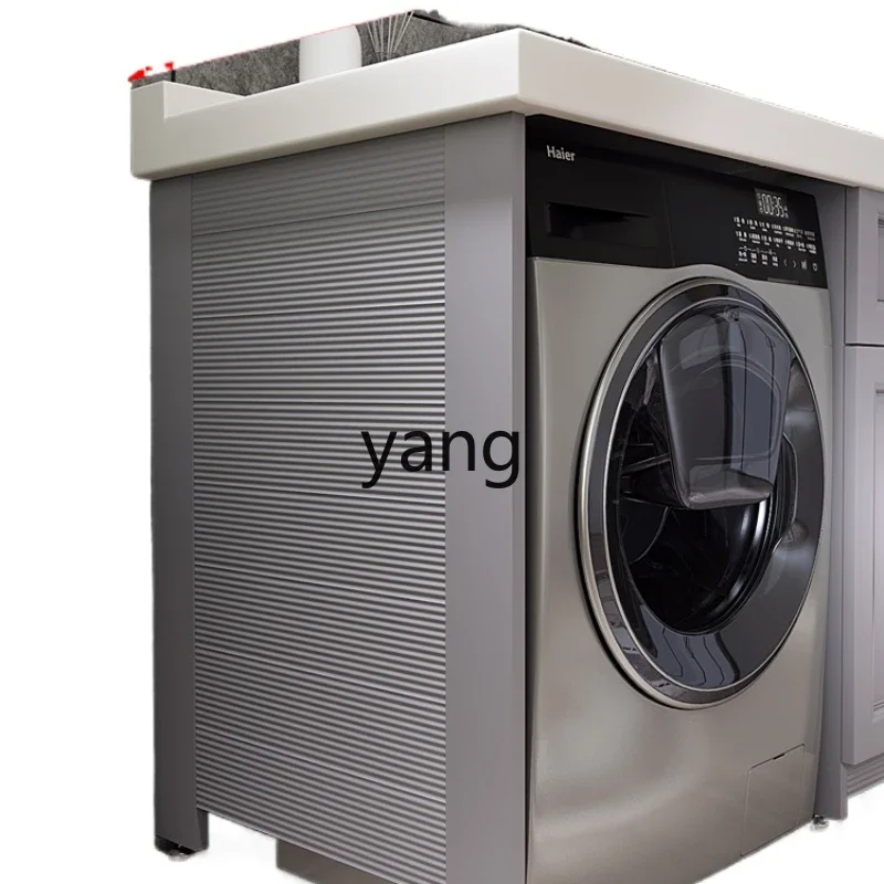 Picture: lmm Alumimum Balcony Wash Wardrobe Custom Corner Cutting Belt Washboard Integrated Inter-Platform Basin Washing Machine