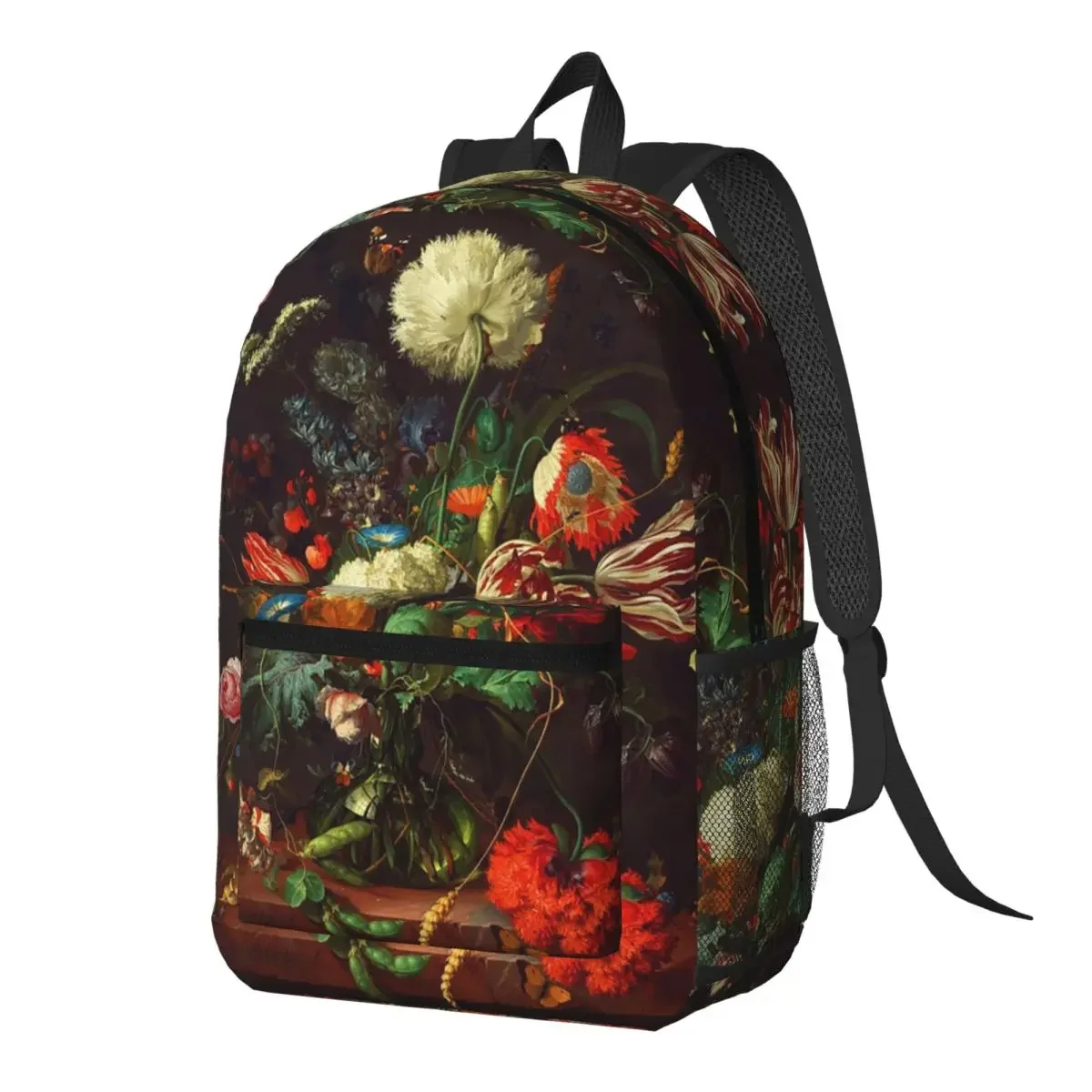 Baroque Flower Still Life Oil Painting Backpack Daypack Large Capacity Boys Girls BookBag School Bag Shoulder Bags for Men Women