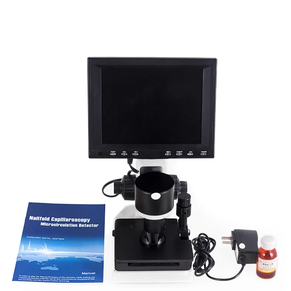 Y-Rising YR-880 Desktop Digital Microscope 8-Inch LCD for Microcirculation Nailfold Inspection with Display