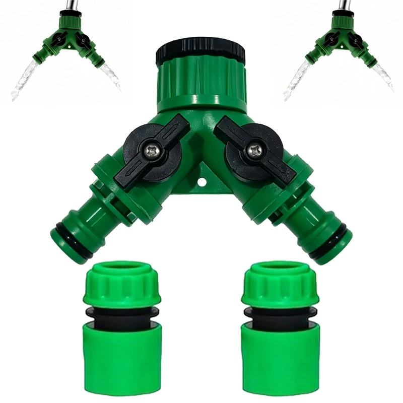 2-Way Outdoor Faucet Divider with Independent Shut-Off, 3/4