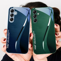 Green gradient silk For Samsung A 20 30 22 23 24 25 26 31 32 33 34 35 42 50 51 52 53 54 55 56 70 71 72 73 5G glass phone case