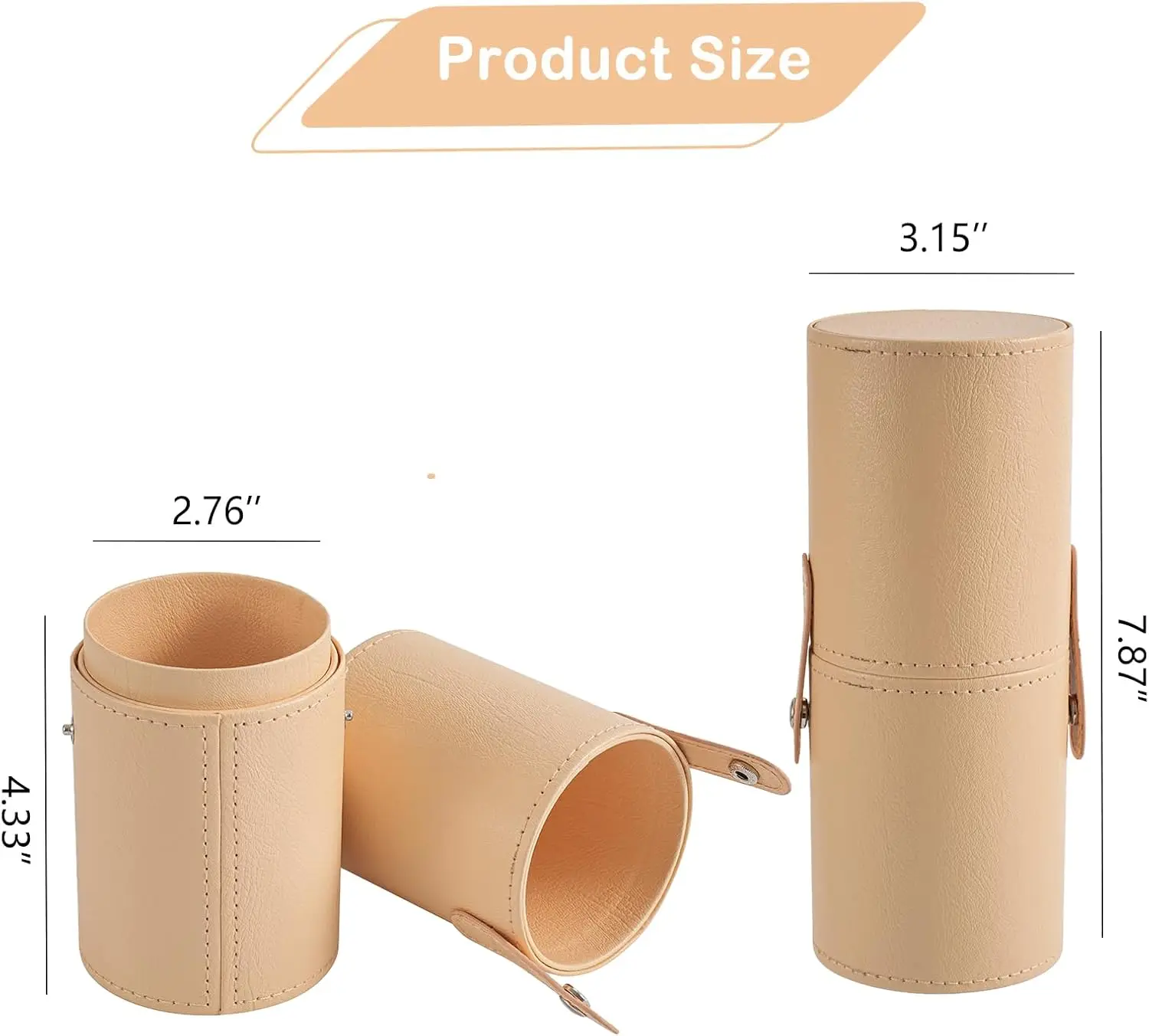 حامل فرشاة مكياج محمول، حقيبة فرشاة مكياج للسفر من جلد البولي يوريثان المقاوم للماء، حقيبة تخزين الغبار (01 وردي فاتح)