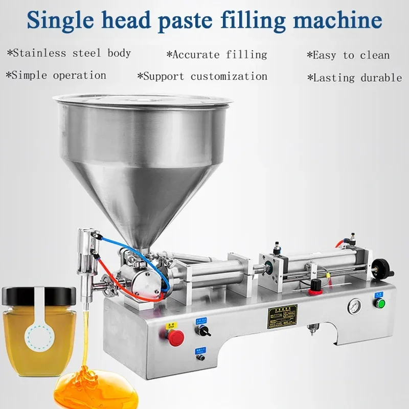 Stainless Steel Paste Filling Machine With Stirring Mixing For Food Paste Cream Sauce Gel Bottle Filling Processing Equipment