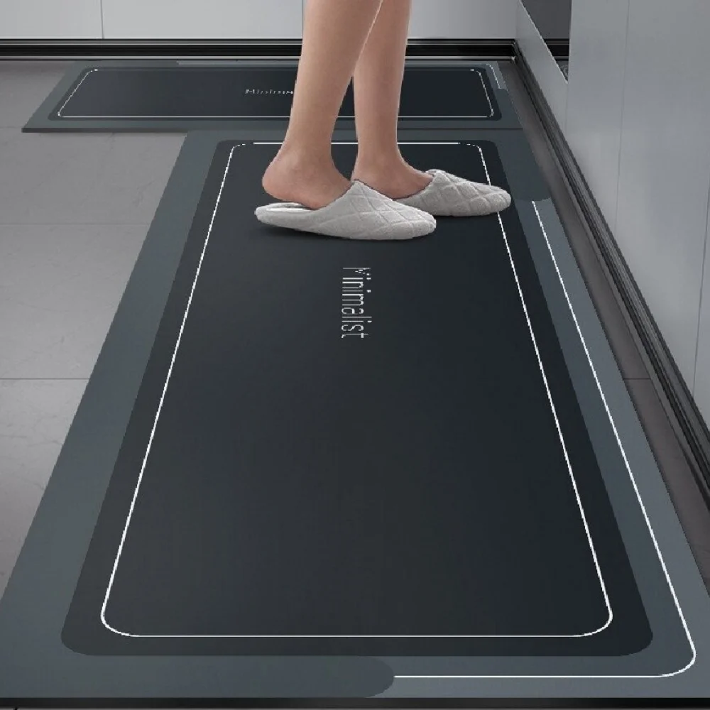 Tapis en velours cristal minimaliste moderne VIKAMA, résistant aux taches et facile à nettoyer - Cuisine, buanderie, tapis de sol, décoration intérieure
