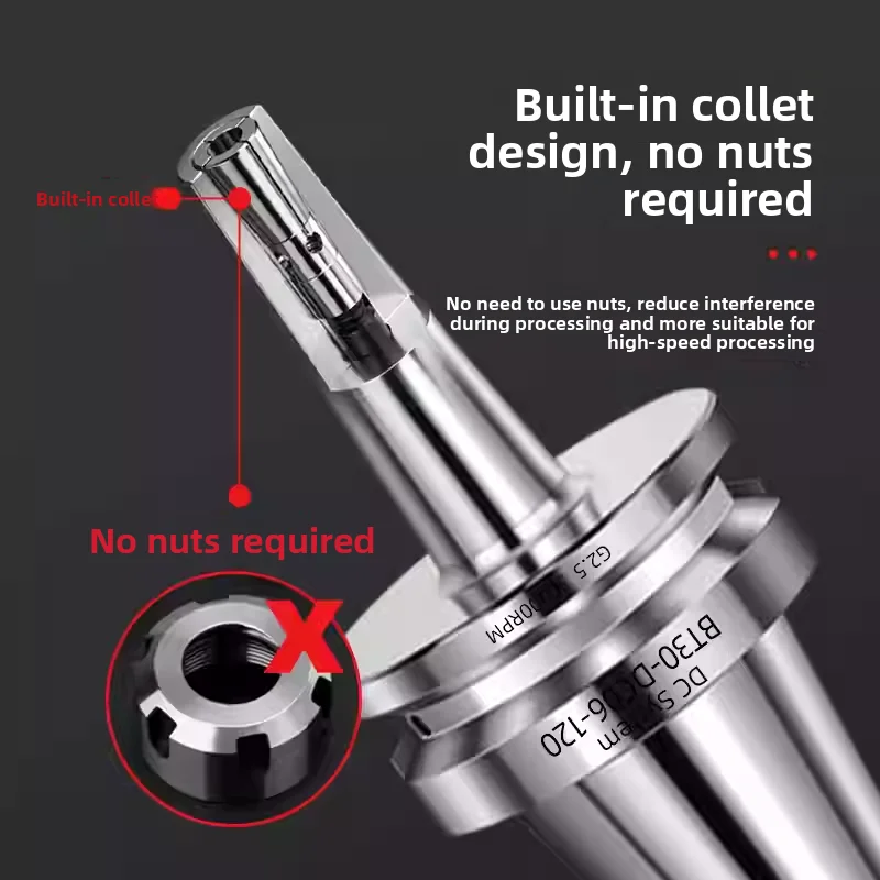 Deep Cavity Slim Anti-Interference Pull-Back Tool Holder BT30/BT40/BT50 DC04-12, High Precision Anti-Vibration Balanced