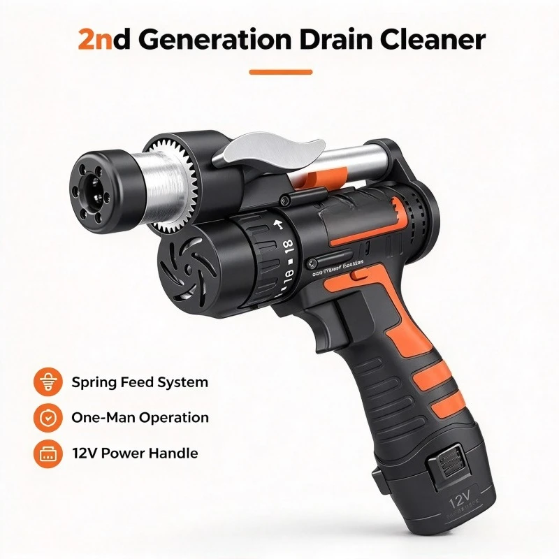 Sewer Dredging Tool for Toilet Floor Drain Kitchen Pipe Blockage Remover Manual Drain Auger Unclogger for Bathroom Sink Clog C