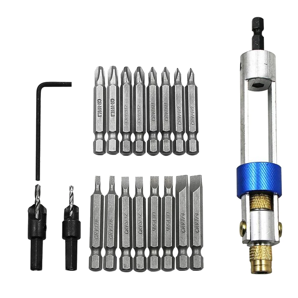 Imagem -05 - Chave de Fenda Cabeça Conjunto de Ferramentas com Caixa de Armazenamento Chave de Catraca de Torque Broca de Troca Kit de Reparo de Condução de Mudança Rápida 20 Pcs