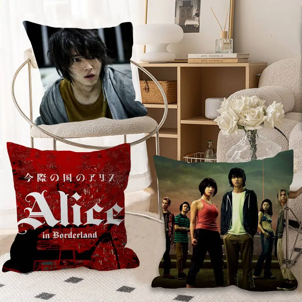 Hot TV Alice In Borderland Cushion Cover Polyester Sofa Cushions Decorative Throw Pillows Home Decoration Pillowcover