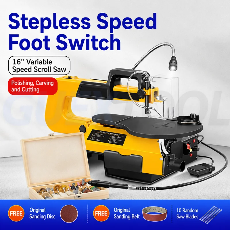 Desktop Scroll Saw Machine Electric Curve Saw Woodworking Cutting Tool for Precise Curved Cuts and DIY Craft Projects
