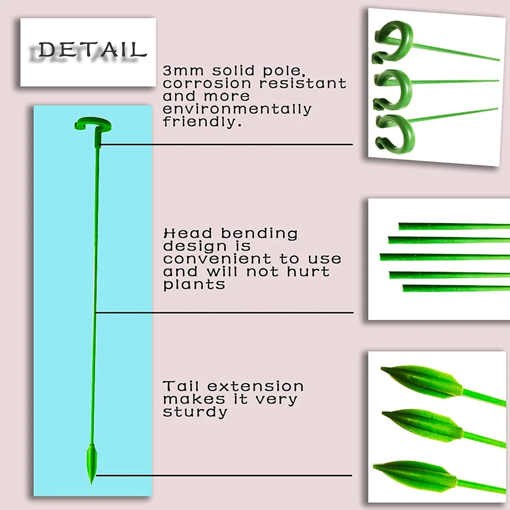 30 Pack Special Flower Stand Support Garden Single Stemmed Plant Support Plant Stakes, Plant Prop, Plant Sticks-AT36