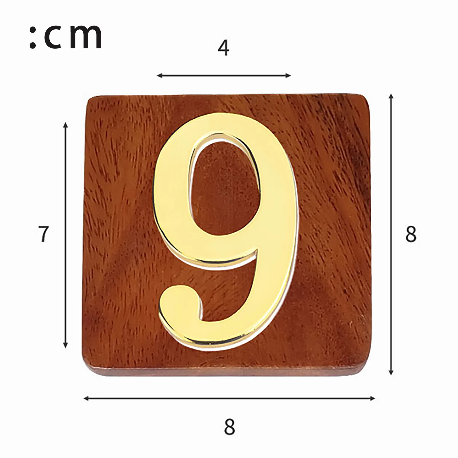 Holztisch Nummern schild mit Träger Kleber Metall Zahlen Zeichen für Restaurants Bar Cafe Hochzeit Nummer Tischplatte – Detail 1