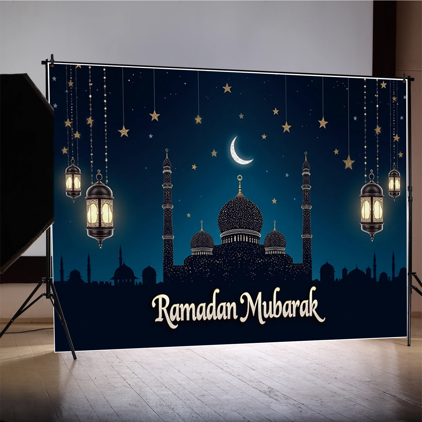 MOON.QG Ид аль-Фитр Рамадан фестиваль фон для фотосъемки Звездная ночь лунный свет фотозона фон вечерние портрет баннер
