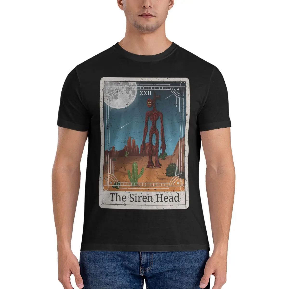 Men Tarot Card graphic T Shirts S-Siren Head Cotton Tops Funny Short Sleeve Round Neck Tee Shirt 4XL 5XL T-Shirt tops fugees