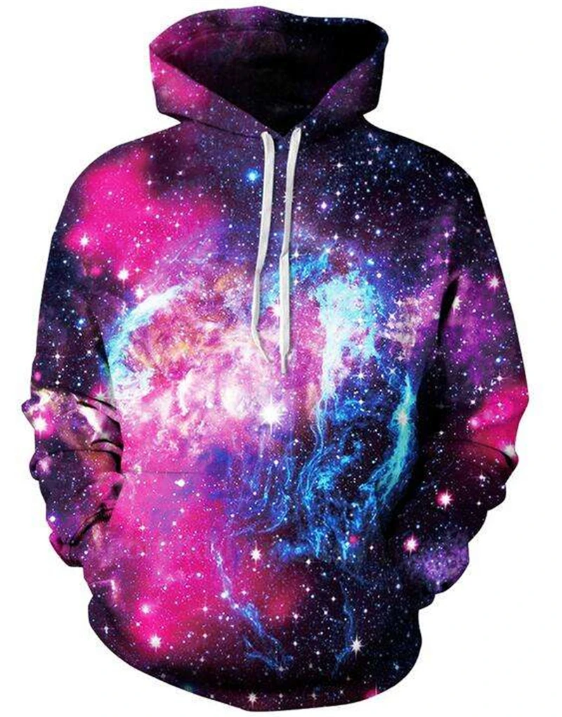 Galaxy Hoodie Colorful Personalized Pattern 3D Printed Hoodie Men Street Sports Tops Hip-hop Pullover Sweatshirts Hooded Male