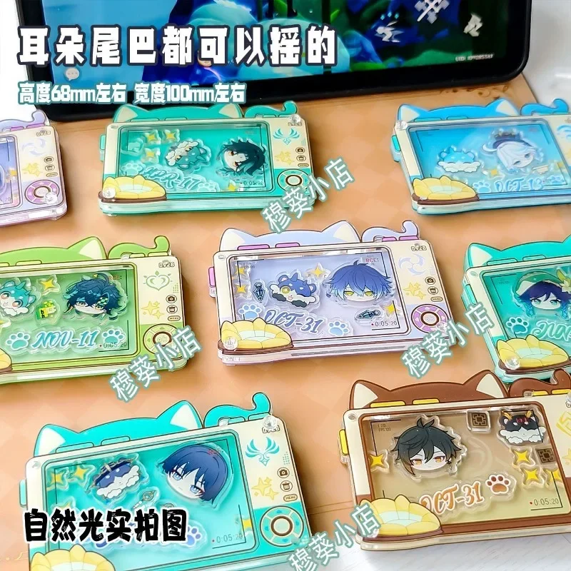 Genshin Impact Flins Kinich Zhongli Mavuika Shake Toy Keychain Acrylic Stand Model Plate Desk Decor Standing Sign For Fans Gift