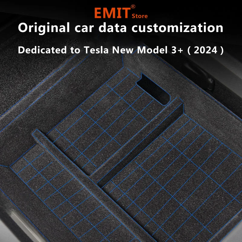 Per Tesla nuovo modello 3 3 + 2024 Highland Center Console bracciolo scatola portaoggetti nascosta Organizer accessori interni floccaggio centrale