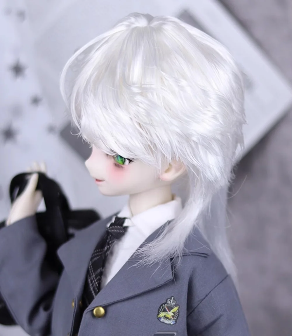 bjd doll wig fits small 1/3 1/3size milk silk Wolf tail hair 3-color into doll accessories