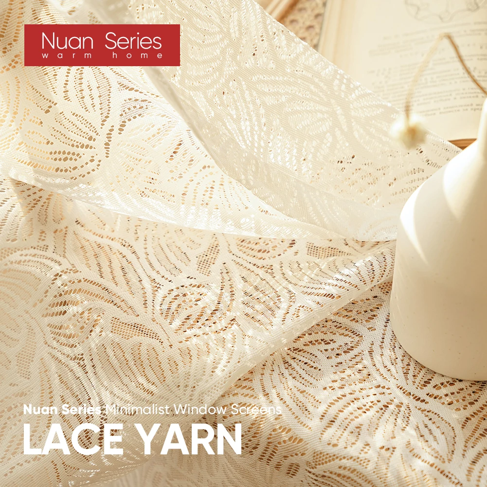 Luxury Curtain Sheer For Living Room Bedroom Lace White/Brown Embroidered Window Screen Kitchen Thick Tulle Drapes