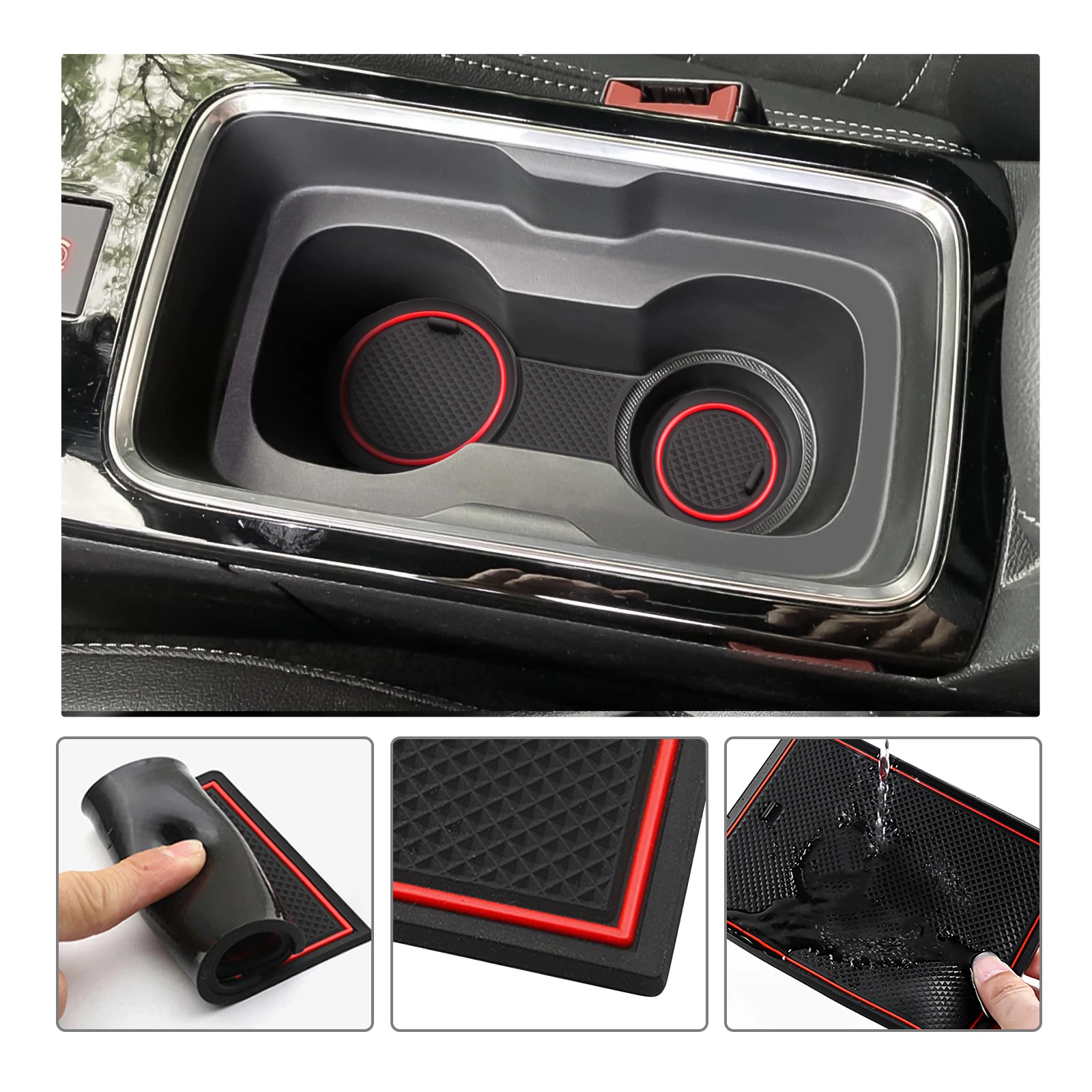 LFOTPP Car Door Groove Mat for Opel Mokka B / Opel Mokka-e 2021-2025 Anti-Slip Door Slot Pad Auto Opel Mokka B Accessories 2024