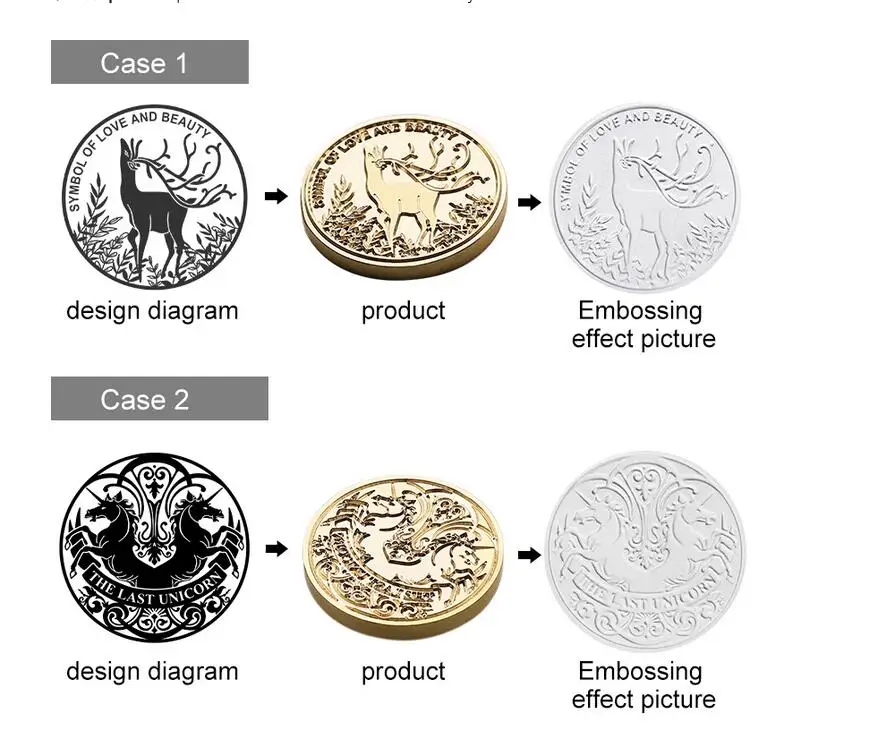 Customized Embosser Stamp for Wedding Library Book Private Seals Envelope & Party Invitation Embossing DIY Logo Design